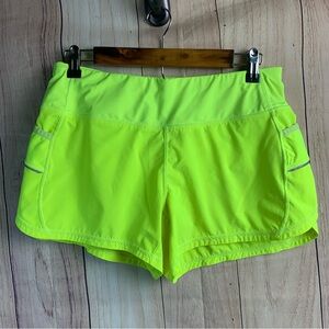 Athleta Bright Neon Yellow Women's Athletic Running Shorts